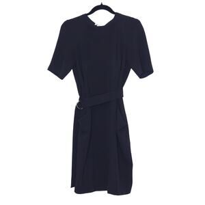 WHISTLES Belted Wrap Around Dress Sheath Knee Length Short Sleeves Women's 6